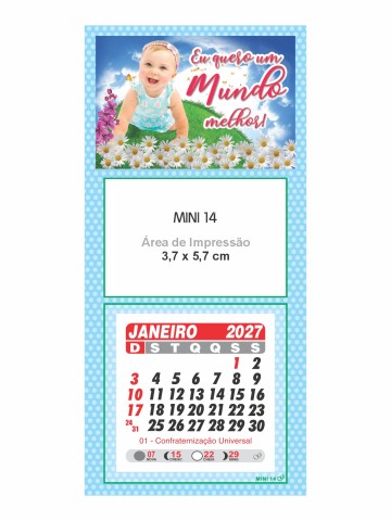 Calendário de Geladeira - Mini 14