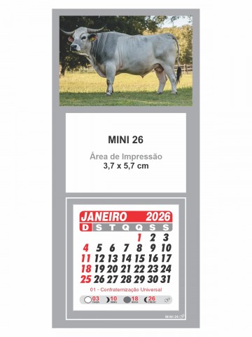 Calendário de Geladeira - Mini 26