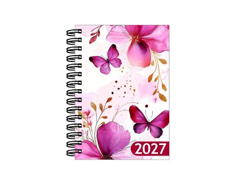 Agenda e Mini Agenda Estampa - Flores Rosa