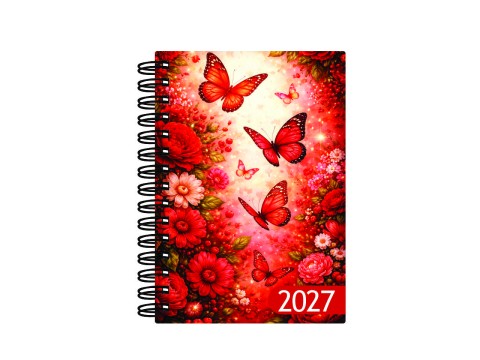 Agenda e Mini Agenda Estampa - Borboleta Vermelha