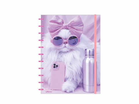 Caderno Graf-Disco Estampado Gato Branco