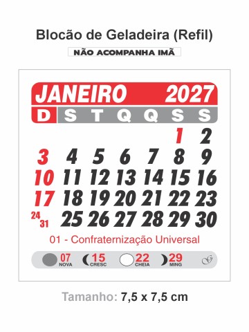 Blocão Refil Geladeira 7,5x7,5 cm