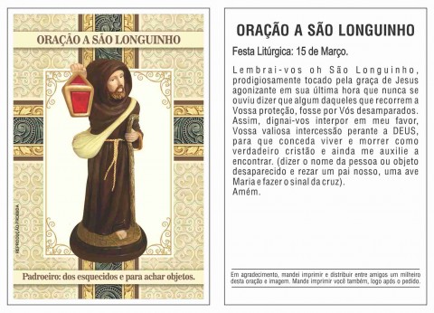 Oração de Promessa - São Longuinho