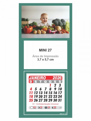 Calendário de Geladeira - Mini 27