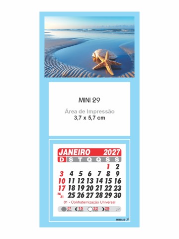 Calendário de Geladeira - Mini 29