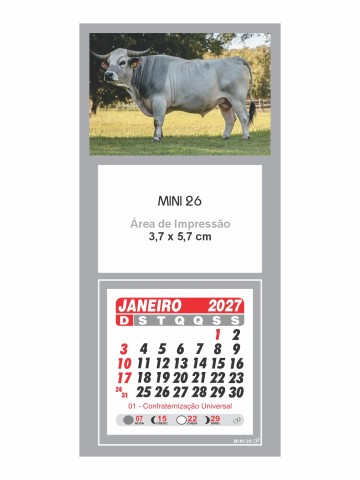 Calendário de Geladeira - Mini 26