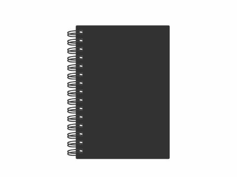 Caderno Wire-O Liso Preto