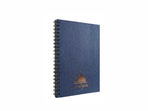 Cardápio Aço Escovado A5 e A4 - Azul cód. 2892