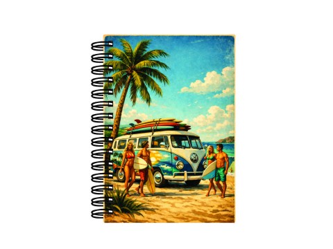 Caderno Wire-O Estampado Praia