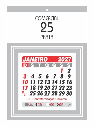 Calendário Comercial 25 - Prata