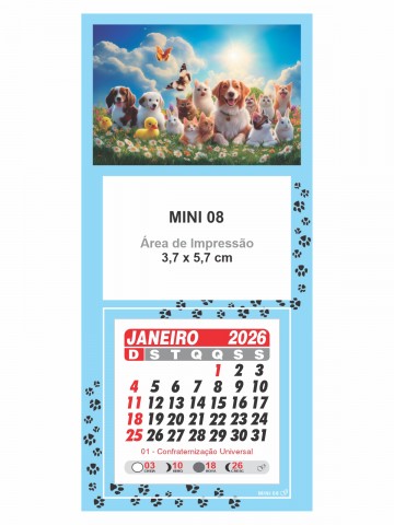 Calendário de Geladeira - Mini 08