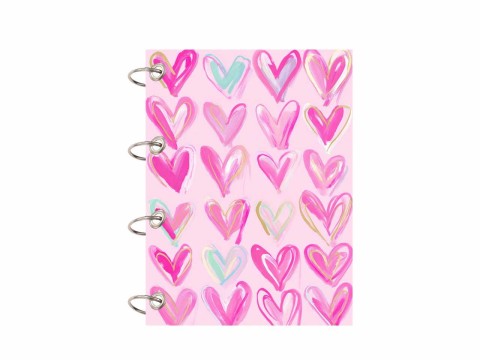 Caderno Argolado Estampado Corações