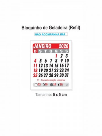 Bloquinho Refil Geladeira 5x5 cm