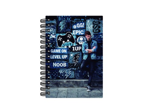 Caderno Wire-O Estampado Game On Level Up