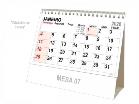 Calendário de Mesa 7