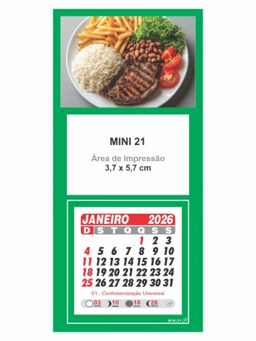 Calendário de Geladeira - Mini 21
