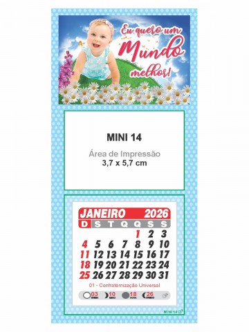 Calendário de Geladeira - Mini 14