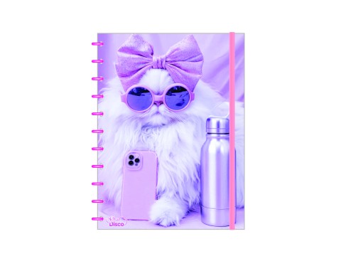 Caderno Graf-Disco Estampado Gato Branco