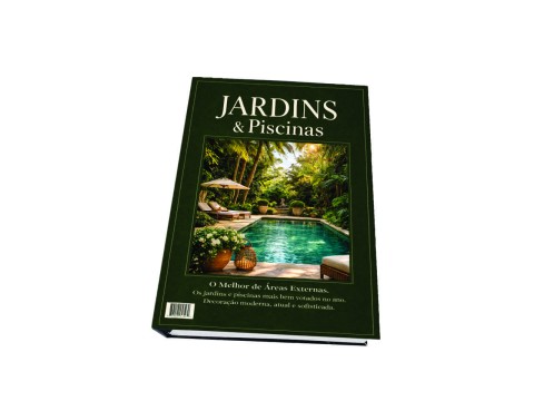 Livro Fake - Costurado e Estampado Jardins e Piscina
