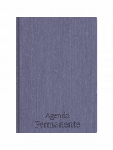 Agenda Permanente Costurada Escovada Azul