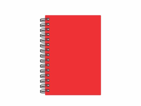 Caderno Wire-O Liso Vermelho